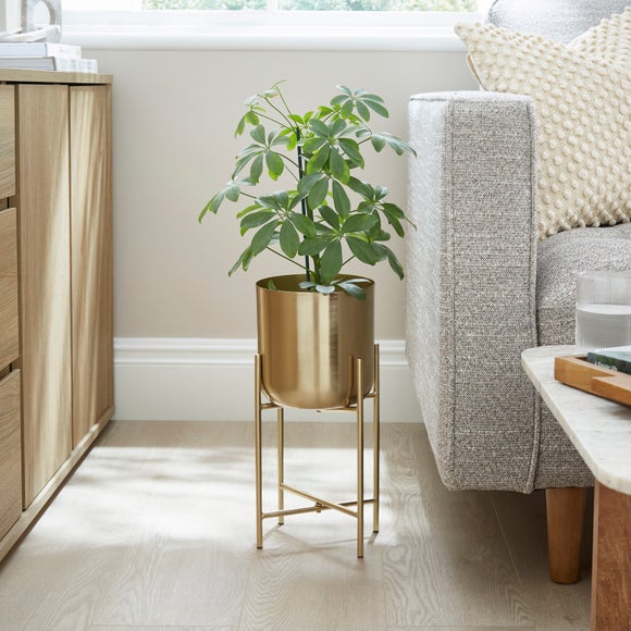 Curved Metal Plant Pot with Stand