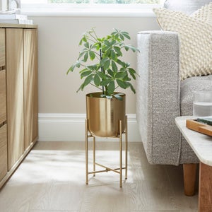 Curved Metal Plant Pot With Stand