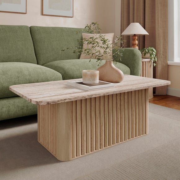 Lucin Travertine Rectangular Coffee Table