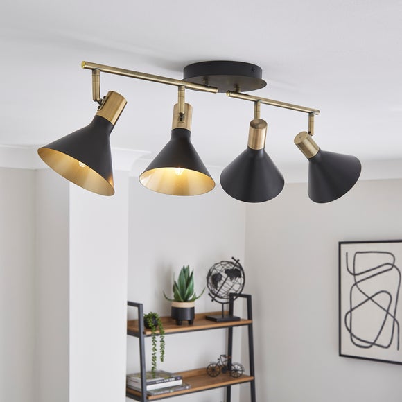 Click to view product details and reviews for Morgan Industrial 4 Light Adjustable Spotlight Bar. Click to view product details and reviews for Morgan Industrial 4 Light Adjustable Spotlight Bar.