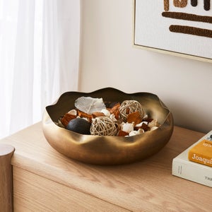Organic Edged Metal Decorative Bowl
