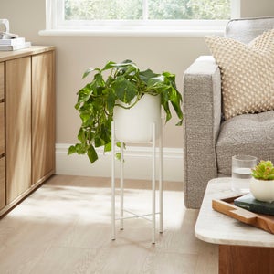 Curved Metal Plant Pot With Stand