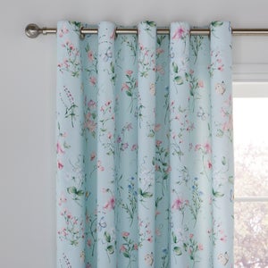 Sweetpea Polycotton Eyelet Blackout Curtains