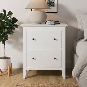 Lynton 2 Drawer Wide Tall Bedside Table