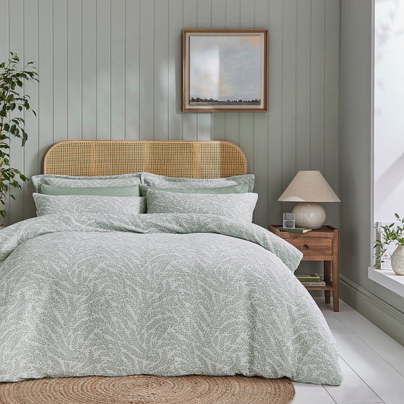 Ava Woven Leaf Duvet Cover & Pillowcase Set