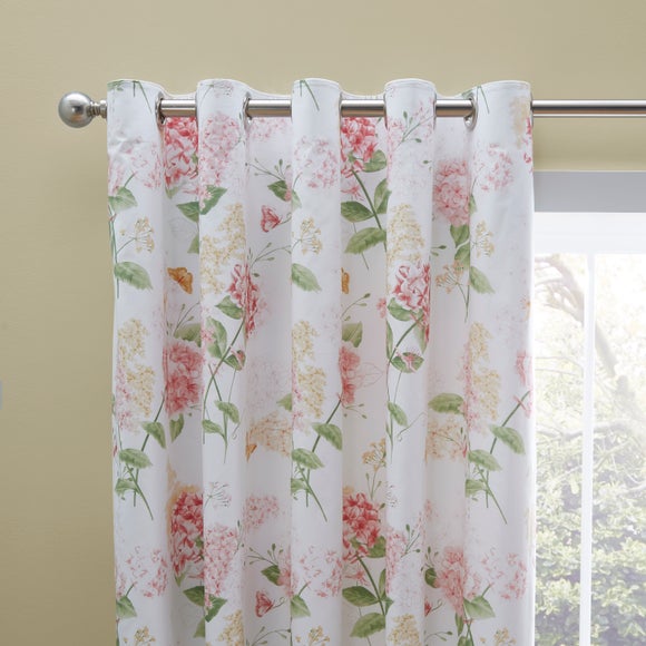 Wild Hydrangea Polycotton Eyelet Blackout Curtains
