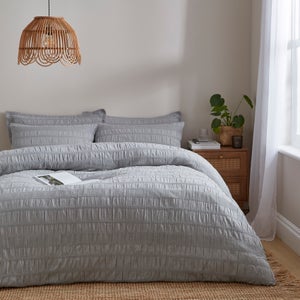 Woven Brixham Seersucker Cotton Duvet Cover & Pillowcase Set