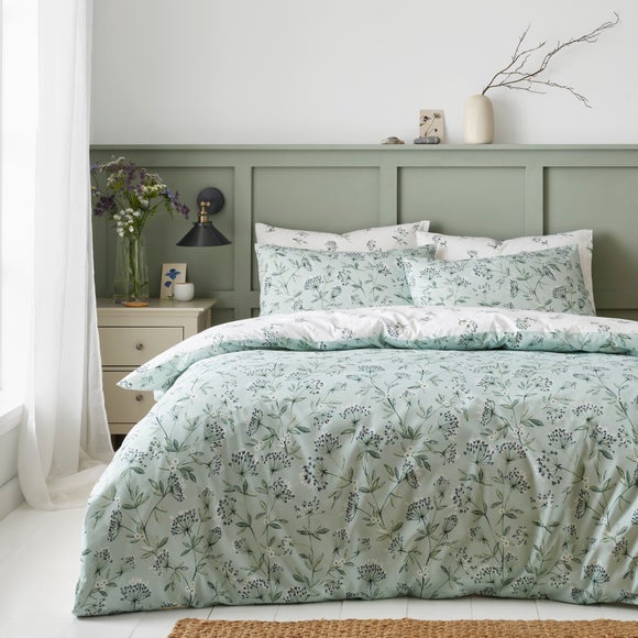 Cow Parsley Stems 100% Cotton Duvet Cover & Pillowcase Set