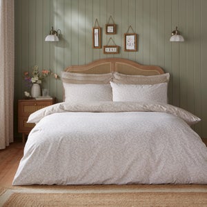 Annie Floral 144 Thread Count 100 Cotton Reversible Duvet Cover & Pillowcase Set