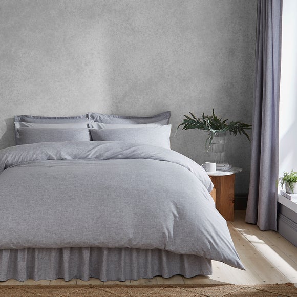View Chambray Microfibre Duvet Cover & Pillowcase Set