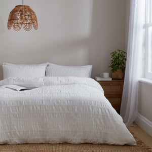 Woven Brixham Seersucker Cotton Duvet Cover & Pillowcase Set