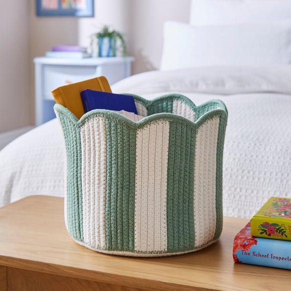 Striped Scallop Storage Basket