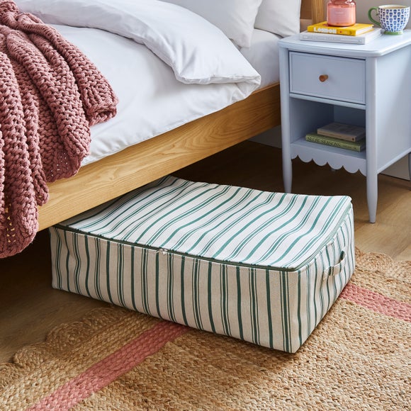 Striped Underbed Storage Bag