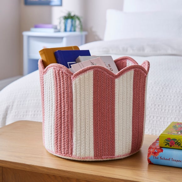 Striped Scallop Storage Basket