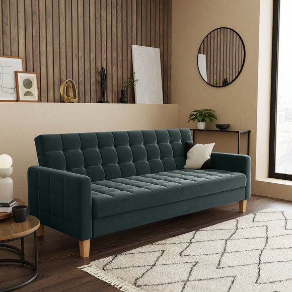 Harlow Velvet Storage Double Sofa Bed