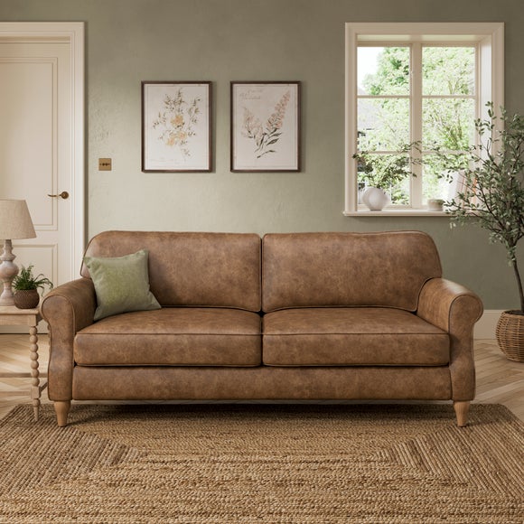 Millie Soft Faux Leather 3 Seater Sofa