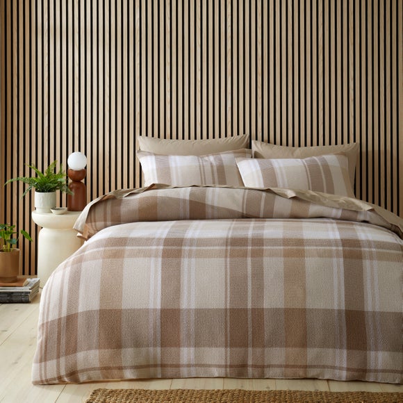 Molton Waffle Check Polycotton Duvet Cover & Pillowcase Set