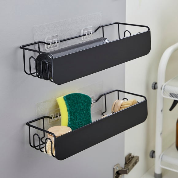 Pack of 2 Door Adhesive Caddy Organisers