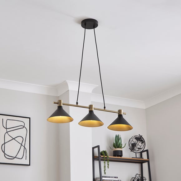 Morgan Industrial 3 Light Adjustable Diner Ceiling Light