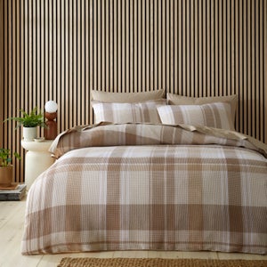 Molton Waffle Check Polycotton Duvet Cover & Pillowcase Set