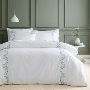 Birtley Embroidered 100 Cotton Duvet Cover & Pillowcase Set