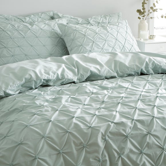 Photo 4 of Aster Pintuck 100 Cotton Duvet Cover & Pillowcase Set