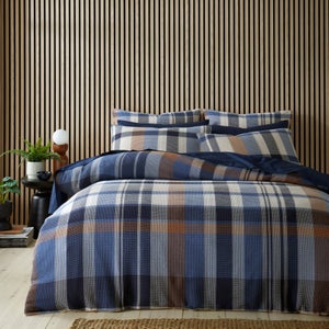 Molton Waffle Check Polycotton Duvet Cover & Pillowcase Set