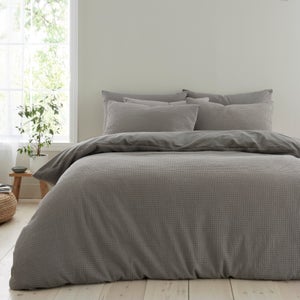 Ashton Waffle 100 Cotton Duvet Cover & Pillowcase Set