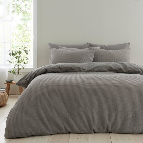 View Ashton Waffle 100 Cotton Duvet Cover & Pillowcase Set View Ashton Waffle 100 Cotton Duvet Cover & Pillowcase Set