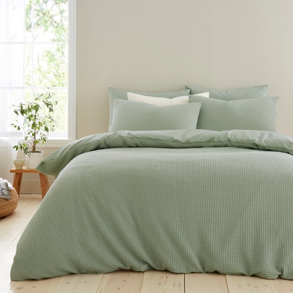 View Ashton Waffle 100 Cotton Duvet Cover & Pillowcase Set View Ashton Waffle 100 Cotton Duvet Cover & Pillowcase Set