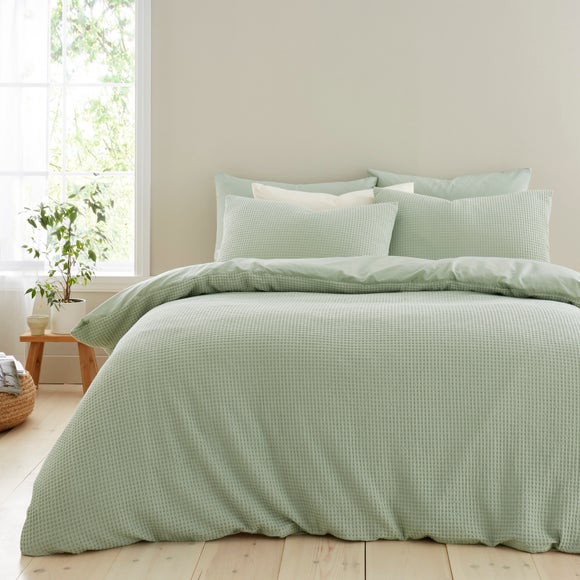 Ashton Waffle 100% Cotton Duvet Cover & Pillowcase Set