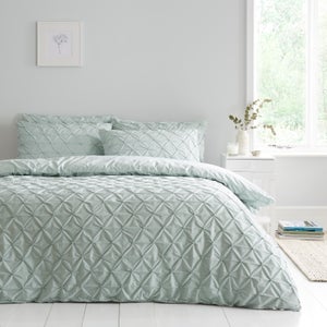 Aster Pintuck 100 Cotton Duvet Cover & Pillowcase Set