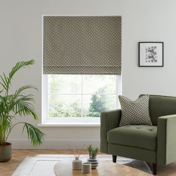 Geo Checkerboard Blackout Roman Blind