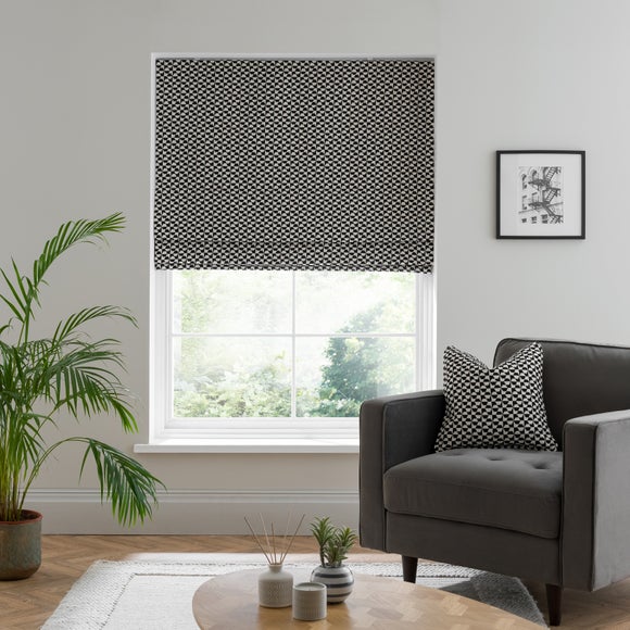 Geo Checkerboard Blackout Roman Blind