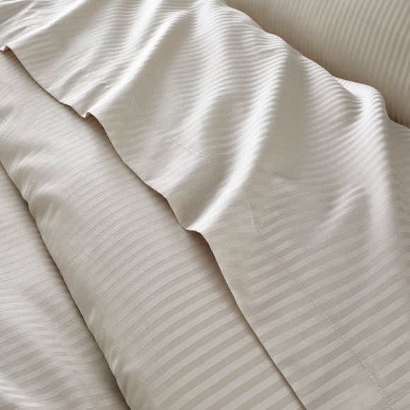 Hotel Cotton Stripe 400 Thread Count Flat Sheet