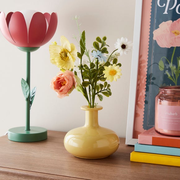 Artificial Florals in Yellow Vase