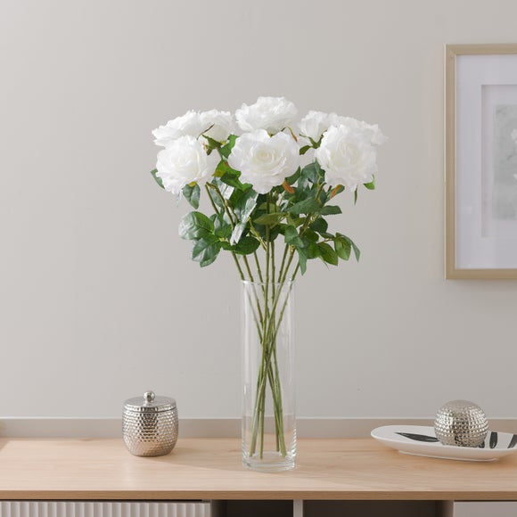 Artificial White Rose Stem