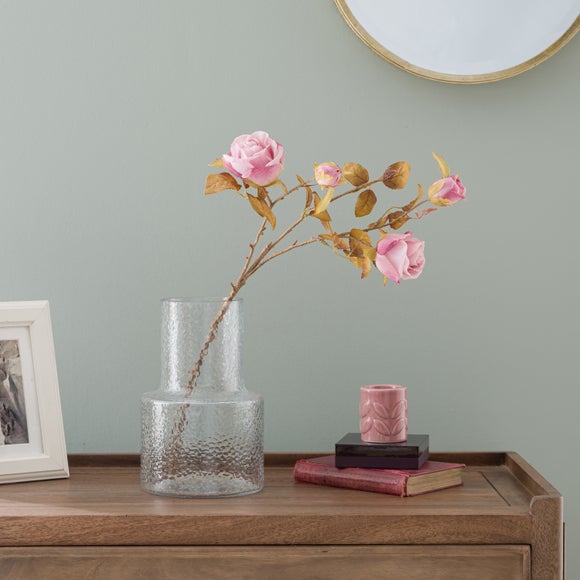 Artificial Mauve Dried Look Rose Spray