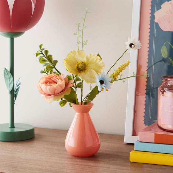 Artificial Florals in Peach Vase