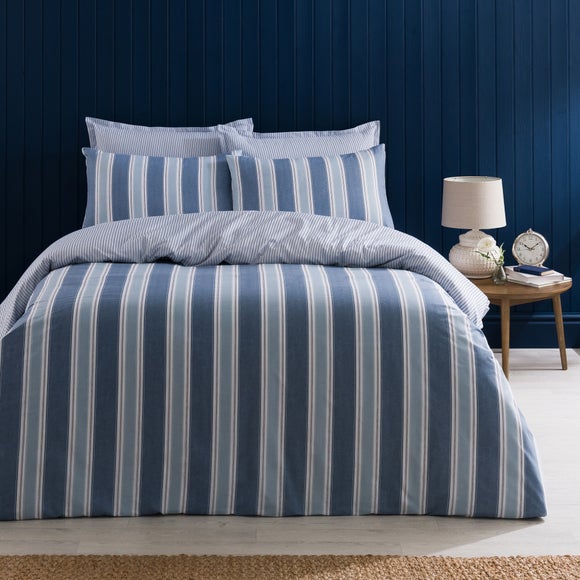 Henley Striped Polycotton Duvet Cover & Pillowcase Set