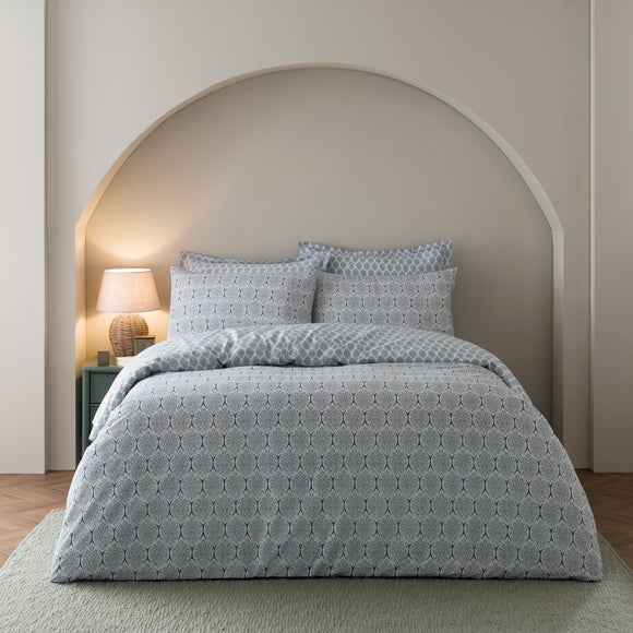 Tove Woodblock 100 Cotton Duvet Cover & Pillowcase Set