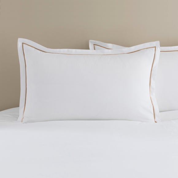 Click to view product details and reviews for Embroidered Leaf Trail Microfibre Oxford Pillowcase.