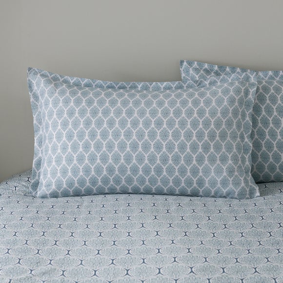 View Tove Woodblock 100 Cotton Oxford Pillowcase View Tove Woodblock 100 Cotton Oxford Pillowcase