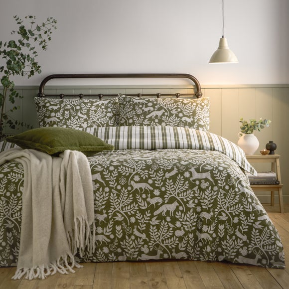Furn. Skandi Woodland 100 Brushed Cotton Duvet Cover And Pillowcase Set