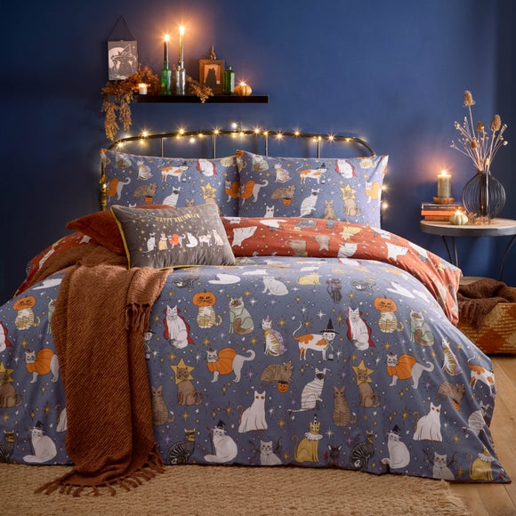 furn. Halloween Pawty Duvet Cover and Pillowcase Set