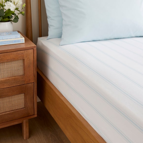 Click to view product details and reviews for Folkstone Stripe 100 Cotton Fitted Sheet.