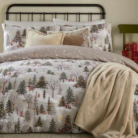 furn. Forest Festivities 100% Cotton Duvet Cover and Pillowcase Set