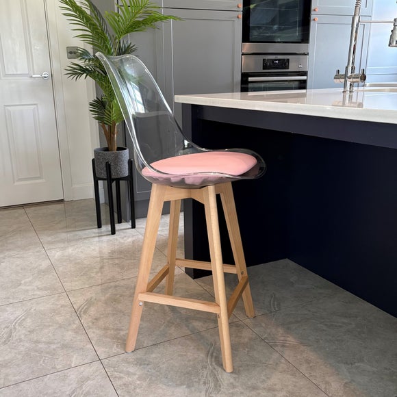 Fusion Living Soho Clear Plastic Bar Stool
