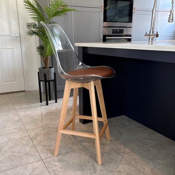 Fusion Living Soho Clear Plastic Bar Stool