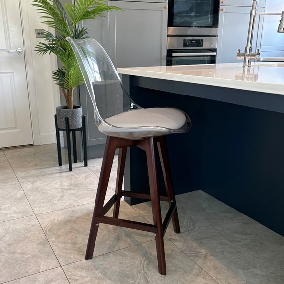 Fusion Living Soho Clear Plastic Bar Stool